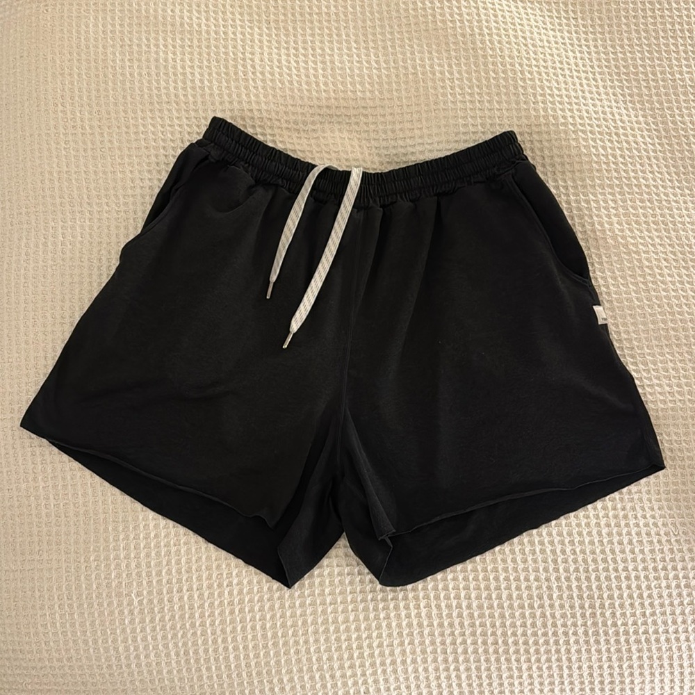 Vuori super soft black tie shorts